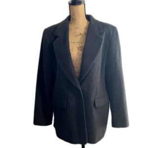 Vintage‎ J.G. Hook Women's Charcoal Gray Blazer Wool Cashmere Blend Size 14